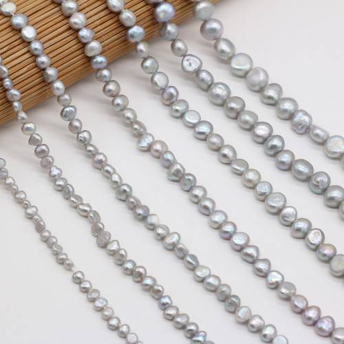 100% Natural Pearl Horizontal Hole Two-sided Light Gray Bead For Jewelry Making DIY Necklace Bracelet Accessories Charm Gift36CM
