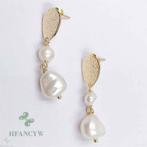 11-12mm Natural Baroque Freshwater Pearl Earrings Irregular Luxury Party Fashion Mesmerizing AAA Real Classic Women