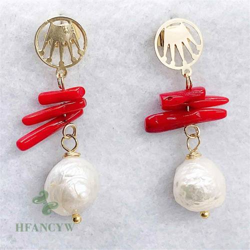 11-12mm Natural Baroque Freshwater Pearl Earrings Luxury Wedding Irregular Real Party Mesmerizing Accessories Fashion Gift