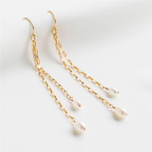 14K Gold Filled Drop Earrings Handmade Natural Pearl Earrings Gold Jewelry Boho Oorbellen Brinco Vintage Jewelry Women Earrings