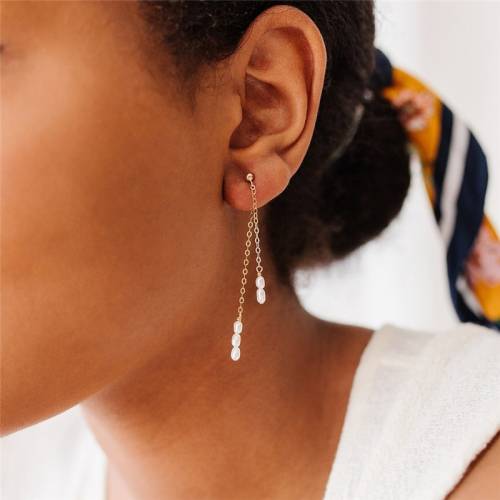 14K Gold Filled Drop Earrings Handmade Natural Pearl Earrings Gold Jewelry Oorbellen Brinco Vintage Jewelry Boho Women Earrings