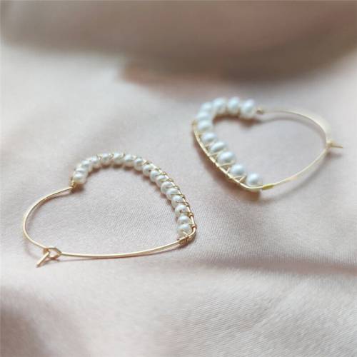 14K Gold Filled Earrings Natural Baroque Pearl Earrings Fine Jewelry Hoop Earrings Brincos Pendientes Oorbellen Boho Earrings
