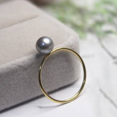 14K Gold Filled Gray Pearl Rings Natural Pearl Jewelry Handmade Knuckle Ring Mujer Boho Bague Femme Minimalism Boho Rings