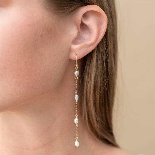 14K Gold Filled Natural Pearl Earrings Handmade Jewelry Boho Oorbellen Brinco Vintage Jewelry Minimalist Long tassel Earrings