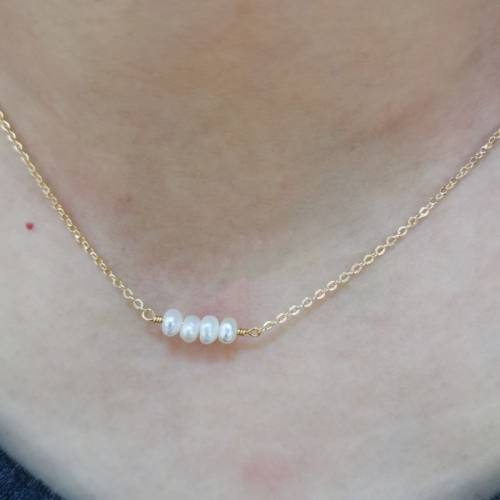 14K Gold Filled Natural Pearl Necklace Handmade Jewelry Choker Pendants Boho Collier Femme Perle Collares Perla Necklace Women