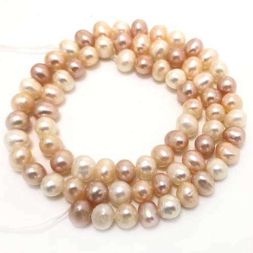 16 inches 5-6mm A+ Natural Multicolor Potato Shaped Freshwater Pearl Loose Strand