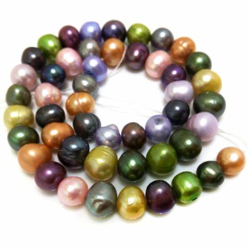 16 inches 8-9mm A+ Good Luster Multicolor Natural Potato Pearl Loose Strand