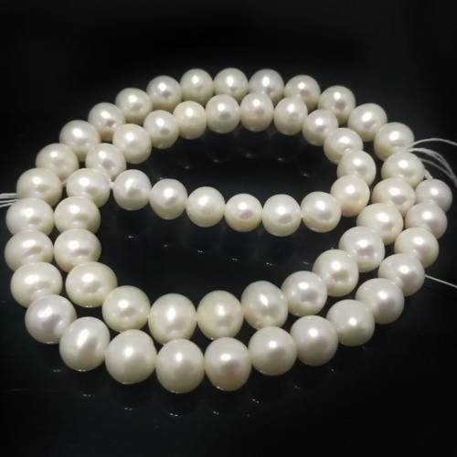 16 inches AA+ 7-8mm High Luster Natural White Round Freshwater Pearl Loose Strand