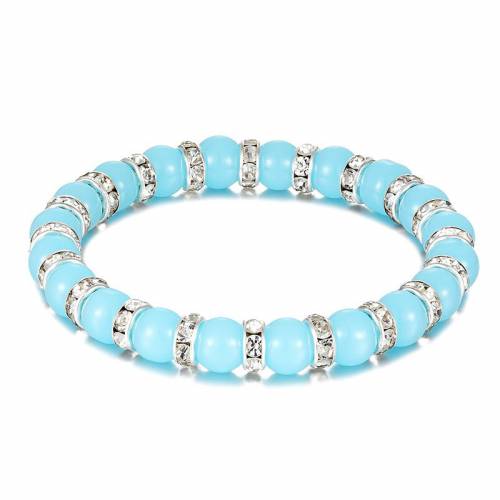 2018 High Quality Natural Beads 8mm Blue Pearl Charm Bracelet Fashion Bracelet Men‘s Jewelry Men‘s Best Gift for Girlfriend