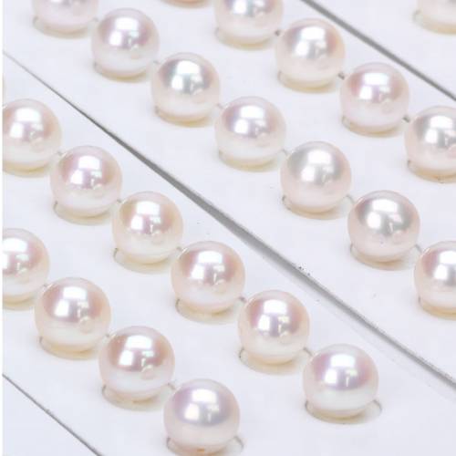 2022 factory wholesale 3mm~12mm AAA quality natural freshwater pearl white half drilled round pearl for jewelry