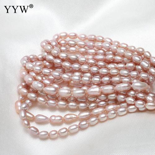 3-4mm Cultured Rice Freshwater Pearl Beads Natural Pink 10*7cm Approx 08mm Sold Per 157 Inch Strand For Diy Jewelry Making