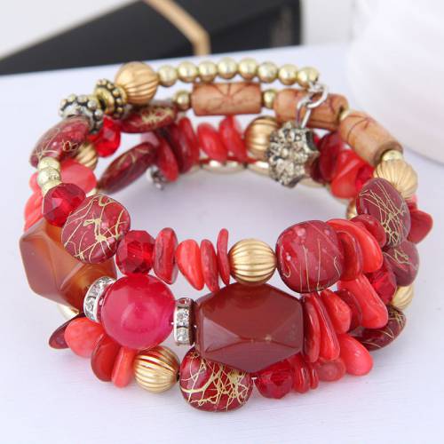 3 Pieces / Set Fashion Multi-layer Bracelet Natural Stone Pearl Crystal Tassel Bracelet Beads Women‘s Jewelry Gifts For Men