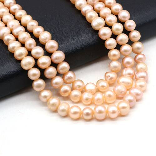 36CM Natural Freshwater Pearl Bead Round Shape Punched Pearl Loose Beaded for Women Making DIY Jewerly Necklace Bracelet 8-9mm