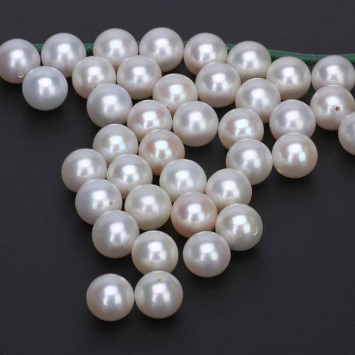 3A quality Natural Round Freshwater Pearl High Luster Half Drilled Round Pearl for Jewelry Making