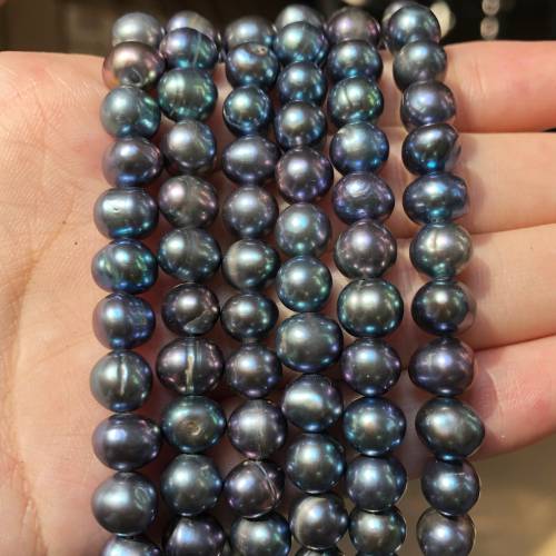 7-8mm Natural Round Black Freshwater Pearl Beads Loose Spacer Bead For Jewelry Making Diy Women Bracelets Necklace Accessorie15