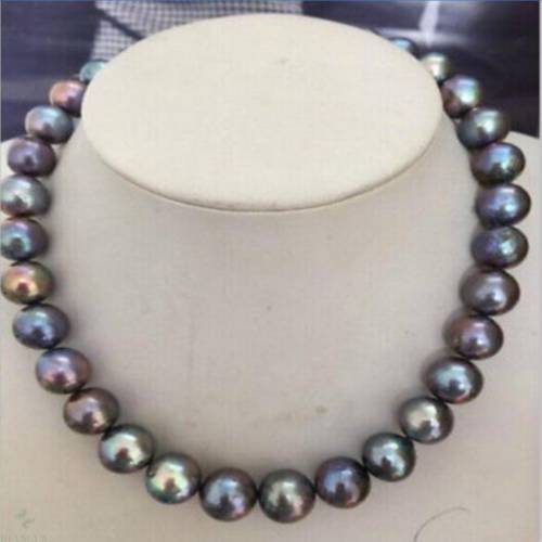 9-10mm Baroque Natural Pearl Necklace Gray 18 Inches Hang Jewelry Chain Women Diy Gift
