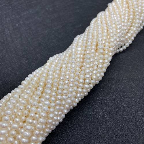 AA Natural Freshwater Small Round Pearl Beads White for Jewelry Making DIY Bracelet Necklace Accessories Trendy Punch Loose Bead