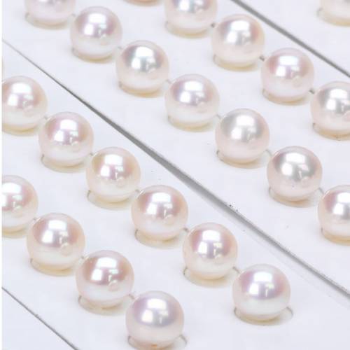 AAA quality Cultured pearl 8mm natural freshwater pearl for jewelry white pink purple half hole no hole full hole round pearls