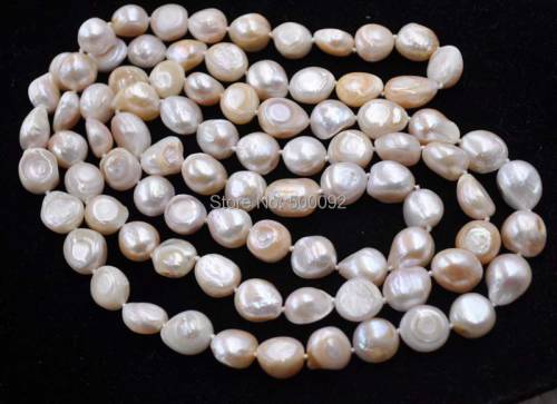 Baroque 45 long 11-12mm natural freshwater pearl necklace endless style
