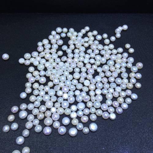 Button beads Natural freshwater Pearl beads High Quality Half Hole made for DIY women‘s necklace Earing jewelry Accessories