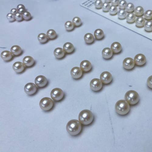 China factory wholesale 10 PCS ( 5 PAIRS) 6-65MM Half drilled round white natural freshwater pearl