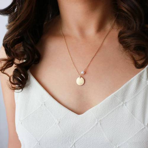 Disk Necklace Handmade Coins Jewelry Natural Pearl Choker Gold Filled Pendants Collier Femme Kolye Collares Boho Jewelry