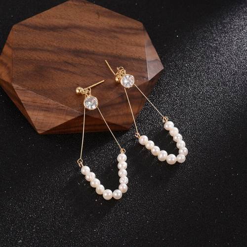 Dorado Oversize Round Zircon Crystal Drop Earrings For Women Fashion Natural Pearl Long Tassel Earring Temperament Jewelry Gift