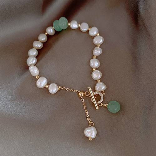 Elegant Baroque Natural Stone Pearl Bracelet for Woman Bracelet Fashion Lady Temperament Cuff Bracelet Jewelry Anniversary Gift