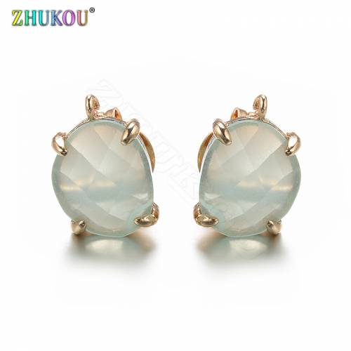 Elegant Opal Earrings Jewelry Findings Simplicity Round Stud Earrings with Natural Pearl - Model: VE32