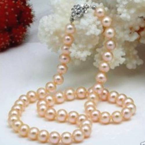 Fashion natural 8-9mm pink Akoya pearl necklace for women party weddings lovely gifts perfect jewelry 175 MY4554