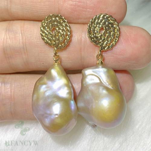 Fashion natural Multi-color Baroque Pearl 18k Ear Drop gift Fashion VALENTINE'S DAY Halloween Christmas Cultured Lucky Wedding