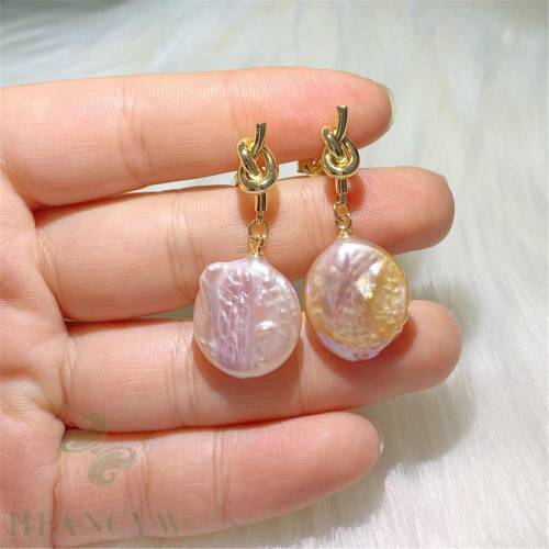 Fashion natural Multi-Color Square Baroque Pearl Earring 18k Ear Stud Classic Holiday gifts Party Gift Fashion Halloween Easter