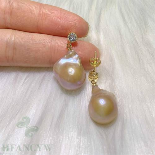 Fashion natural Multi-Color Square Baroque Pearl Earring 18k Ear Stud Cultured Gift CARNIVAL Lucky Party Women FOOL'S DAY Easter