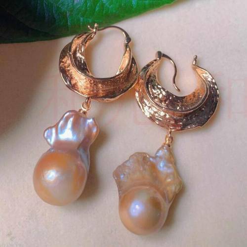 Fashion natural Multicolor Baroque Pearl gold 18k earrings gift Freshwater Holiday gifts Fashion Ear stud Halloween New Year