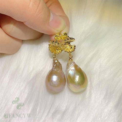 Fashion natural Multicolor Baroque Pearl Gold Stud earrings gift Freshwater FOOL'S DAY Halloween Holiday gifts Accessories