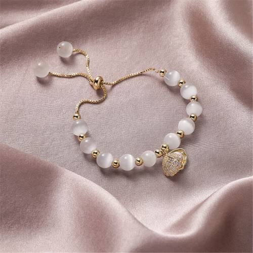 Fashion natural opal bracelet crystal female net red shell pearl bracelet women‘s exquisite gift