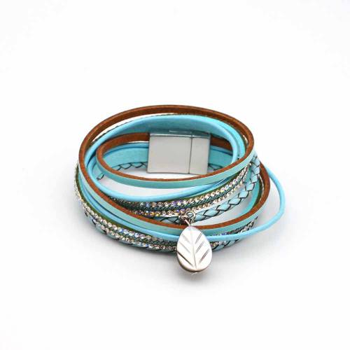 Fashion Natural Pearl Genuine Leather Bracelets for Women Braided Handmade Multilayer Charm Bracelet Jewelry Gift