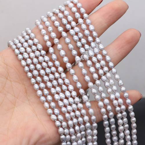 Fine 100% Natural Freshwater Pearl Beads Gray Loose Beads for Jewelry Making Bracelet Necklace Earring for Women Gift Size 4-5mm