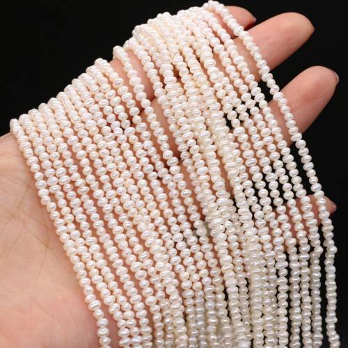 Fine 100% Natural Freshwater Pearl White Potato Shape for Jewelry Making DIY Bracelet Necklace Earrings Accessories Size 2-3mm