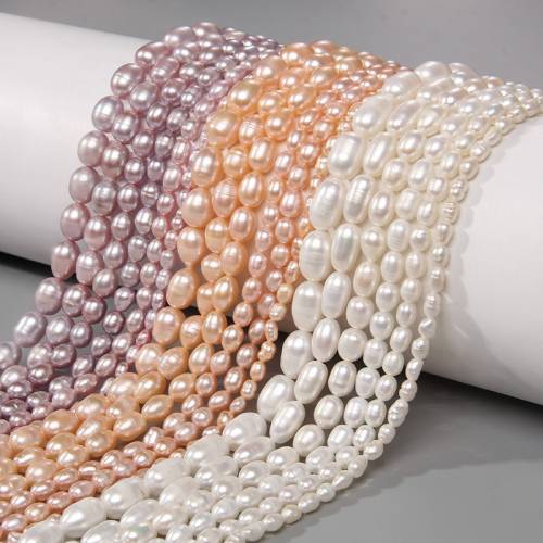 Fine Orange Purple Pink White Natural Freshwater Pearl Rice Beads For Jewelry Making Irregular Pearl Beads DIY Earrings Bracelet