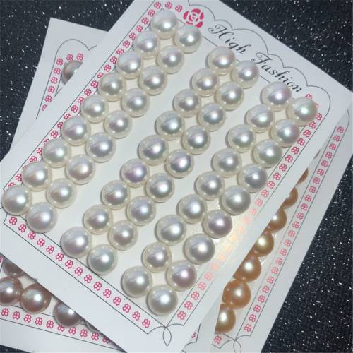 FIRST SHOW Half Drilled Natural Freshwater Button-Shaped Pearl Oyster Naked Pearl Beads Loose Beads For DIY Jewelry Making
