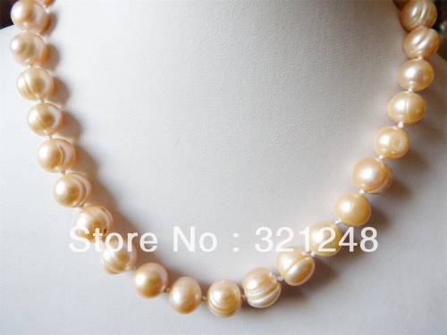Free shopping new 2014 diy10-11mm Natural Pink AKOYA Sea Pearl Beads Necklace 18 GE5232