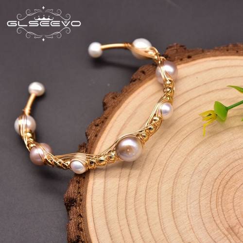Glseevo Natural Fresh Wate Pearl Charm Wrap Bracelets Bangles For Women Engagement Handmade Classic Luxury Fine Jewellery GB0935