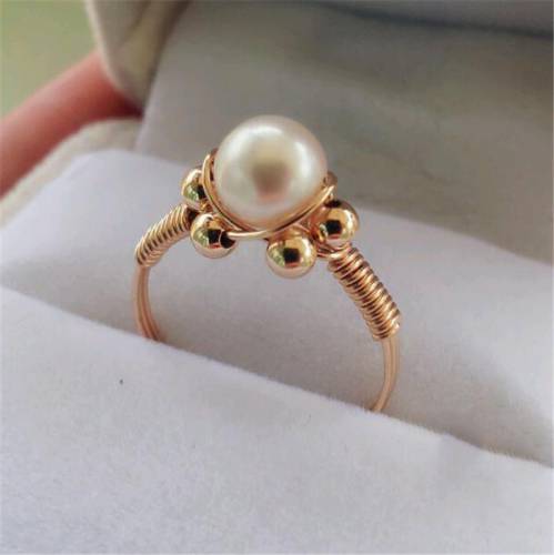 Gold Filled Ring Natural Pearl Rings Knuckle Rings Gold Jewelry Mujer Bague Femme Handmade Minimalism Jewelry Boho Women Ring