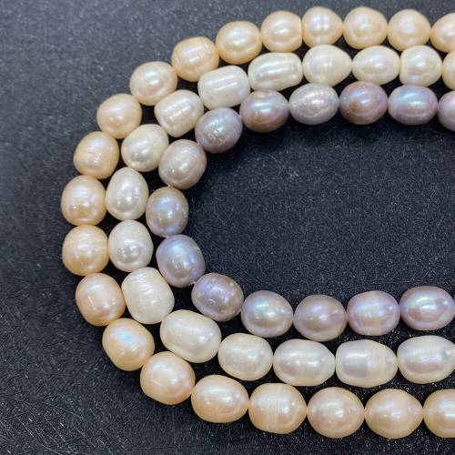 Grade AA Rice Shape Natural Freshwater Pearl Bead 9-12mm Punch Beads for Jewelry Making DIY Bracelet Necklace Earrings Accessory