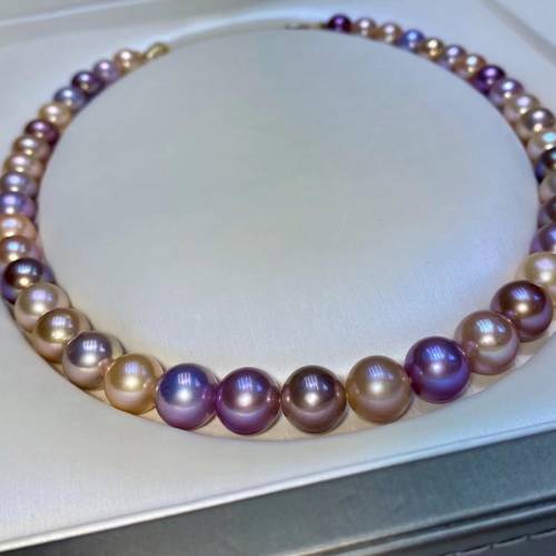 HENGSHENG Genuine 9-11mm Natural Freshwater Mix Color Pearl Necklace For Women Natural Color High Luster Pearl Fine Jewelry