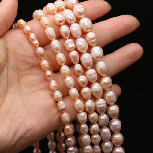 High Quality 100% A Natural Freshwater Pearl Rice Shape Pink Loose Beads for Jewelry Making Bracelet Necklace Women Gift