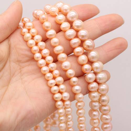 High Quality 100% AA Natural Freshwater Round Pink Pearl Beads for Jewelry Making Bracelet Necklace Earrings Accessories