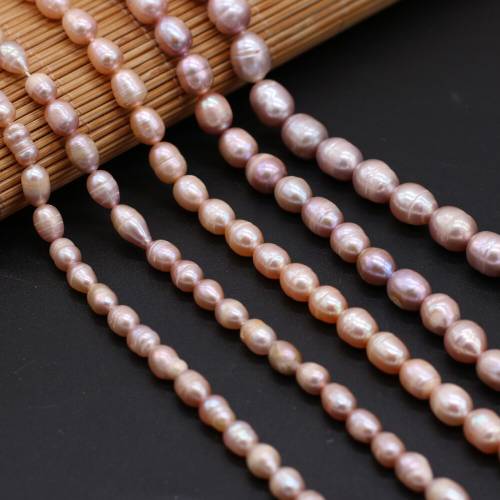 High Quality 100% Rank A Natural Freshwater Pearl Rice Shape Purple Loose Beads for Jewelry Making Bracelet Necklace Accessories
