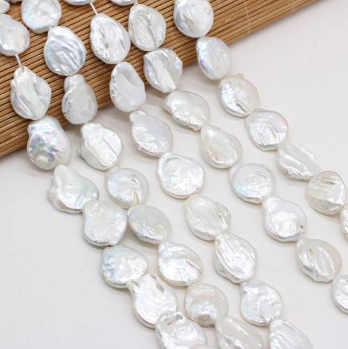 High Quality Natural Freshwater Pearl Beads Irregular White Round DIY Fashion Jewelry Making Necklace Bracelet 16x17mm